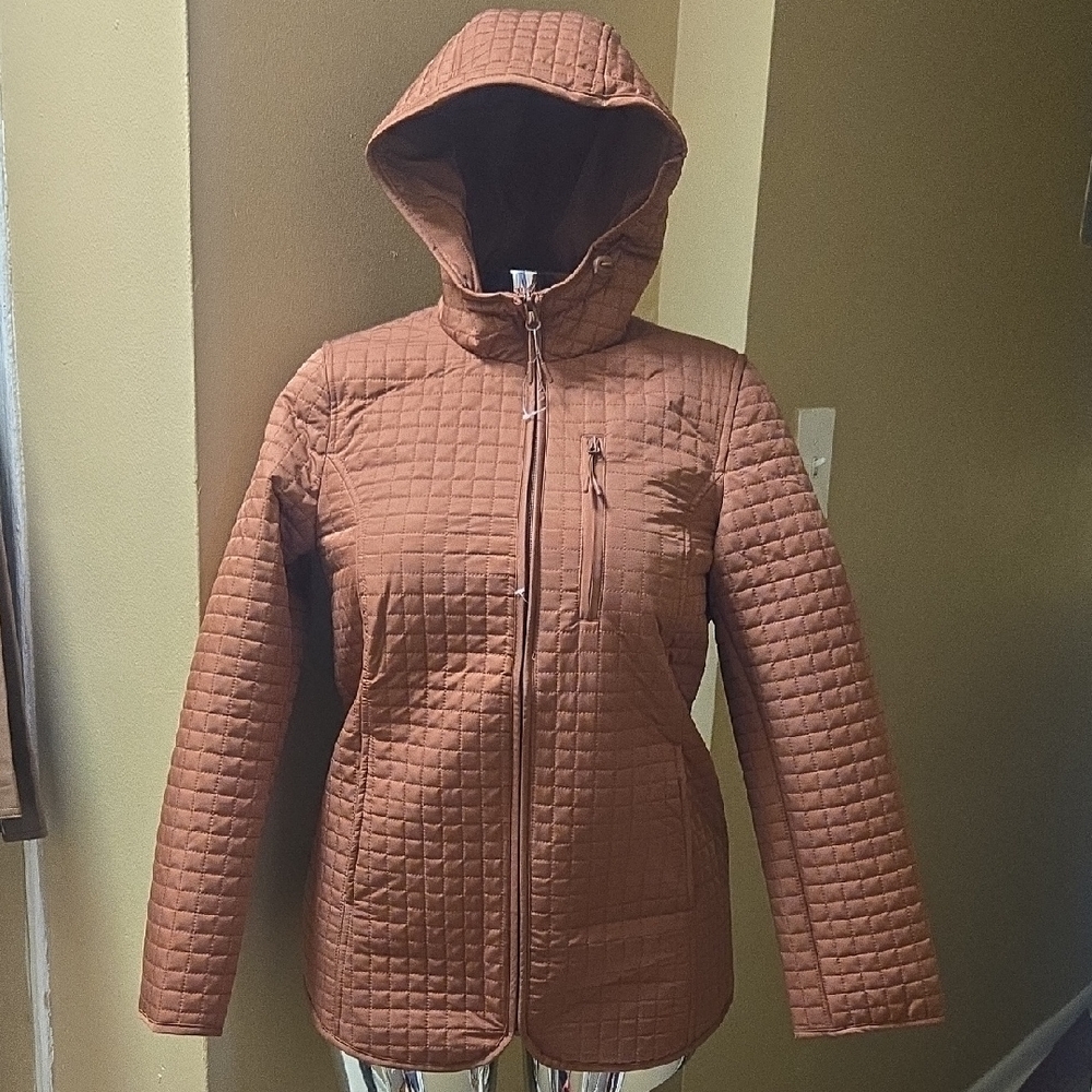 Lands' End Women's Quilted Puffer Jacket - Rust